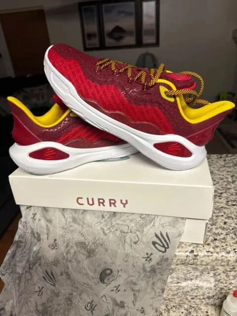 Under Armour Curry Flow 11 Basketball Shoes 3026618 600 Bruce Lee Fire Men s NEW
