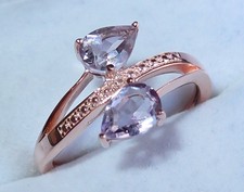 Pale Amethyst Crossover Ring (1.25ct), rose gold overlay Sterling Silver, Size Q