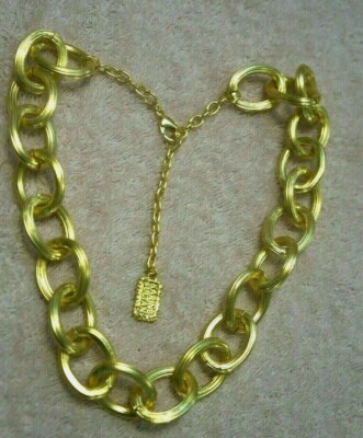 Karine Sultan Matte 24k Gold Plated Double Link Statement Necklace France