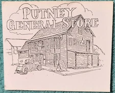 Putney General Store & Antique Car Putney Vermont 1980's Unused Vintage Postcard