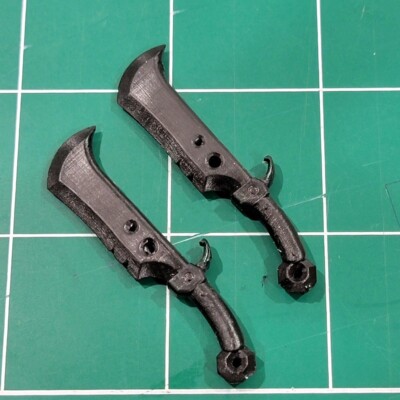 Custom Arsenal resin black cast 1:12 pair of cleaver knives joes legends