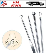 4PCS Blackhead Remover Needle Kit - Acne Comedone Pimple Extraction Tool Set