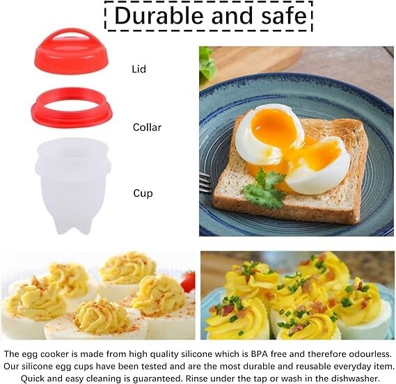6Pcs Hard Boiled Silicone Egg Cooker Non Stick Without the Shell as seen on TV 6Pcs Hard Boiled Silicone Egg Cooker Non Stick Without the Shell as seen on TV