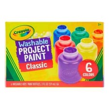 Crayola Washable Project Paint Set, Classic Colors, Set of 6
