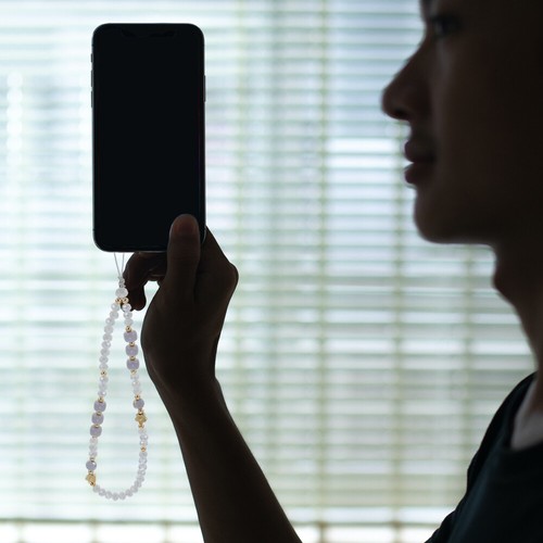 Support collier chaîne téléphone portable avec lanière cellulaire sangle perles - Photo 10/12