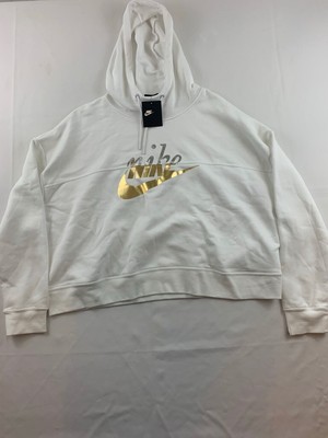 nike white and gold hoodie
