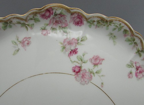Bandeja Haviland Fondo Bisque - Rosas Rosa/Borde Follaje - Schleiger 39A - Imagen 4 de 6