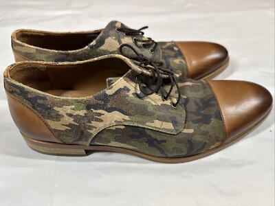 TAFT Camo Brown Leather Dress Shoes Size 44 10.5 | eBay