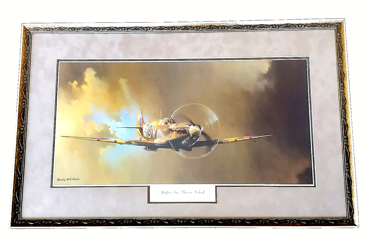 Barrie A. F. Clark Spitfire Venture Framed and Captioned, 26