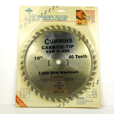 NEW Cummins 10" 40 Tooth 40T Carbide Tip Smooth Cut Miter or Table Saw Blade