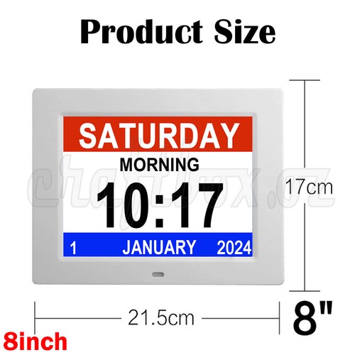 7/8/10 LED Dementia Digital Calendar Clock Alarm Extra Large Day Week Month Year - Picture 4 of 24
