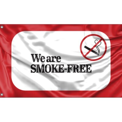We Are Smoke Free Flag | Unique Design, 3x5 Ft / 90x150 cm, EU Made