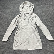 Nau Chrysalis Convertible Jacket Dress Women Medium Gray Hooded Windbreaker