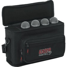 Gator GM-4 Padded Bag for Up to 4 Mics w/ Exterior Pockets for Cables
