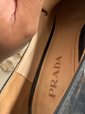 PRADA Women Blue Patent Leather Laced Shoes Oxford 37.5 | eBay