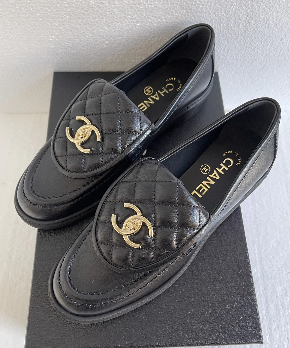 CHANEL BLACK LEATHER LOAFERS OXFORD SHOES – Miami Lux Boutique