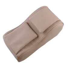 Beige PU leather Armrest Support Mat Cushion Cover Center Console Box Pad