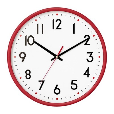 Wall Clock Red,Silent Wall Clocks Battery Operated 8 Inch Modern Non Ticking ...