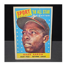 Topps 1958 Hank Aaron #488 Sport Magazine '58 All-Star Selection Braves