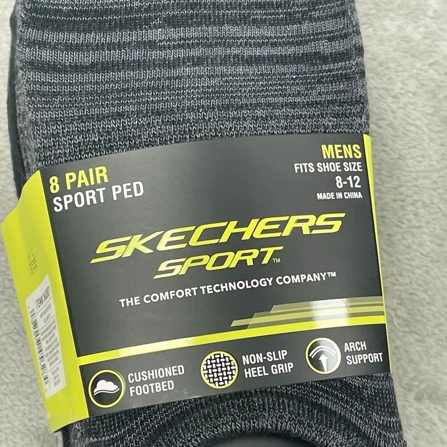 Skechers Sport Mens 8-Pair Cushioned Socks Size 8-12 NWT 6807 - Image 2 of 4