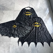 Batman Cape Set Of 3 Costume Halloween Six Flags Black Yellow 2 Adults 1 Child