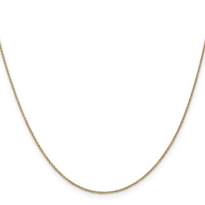14K 18 inch .9mm Cable with Lobster Clasp Chain Necklace Mens Womens