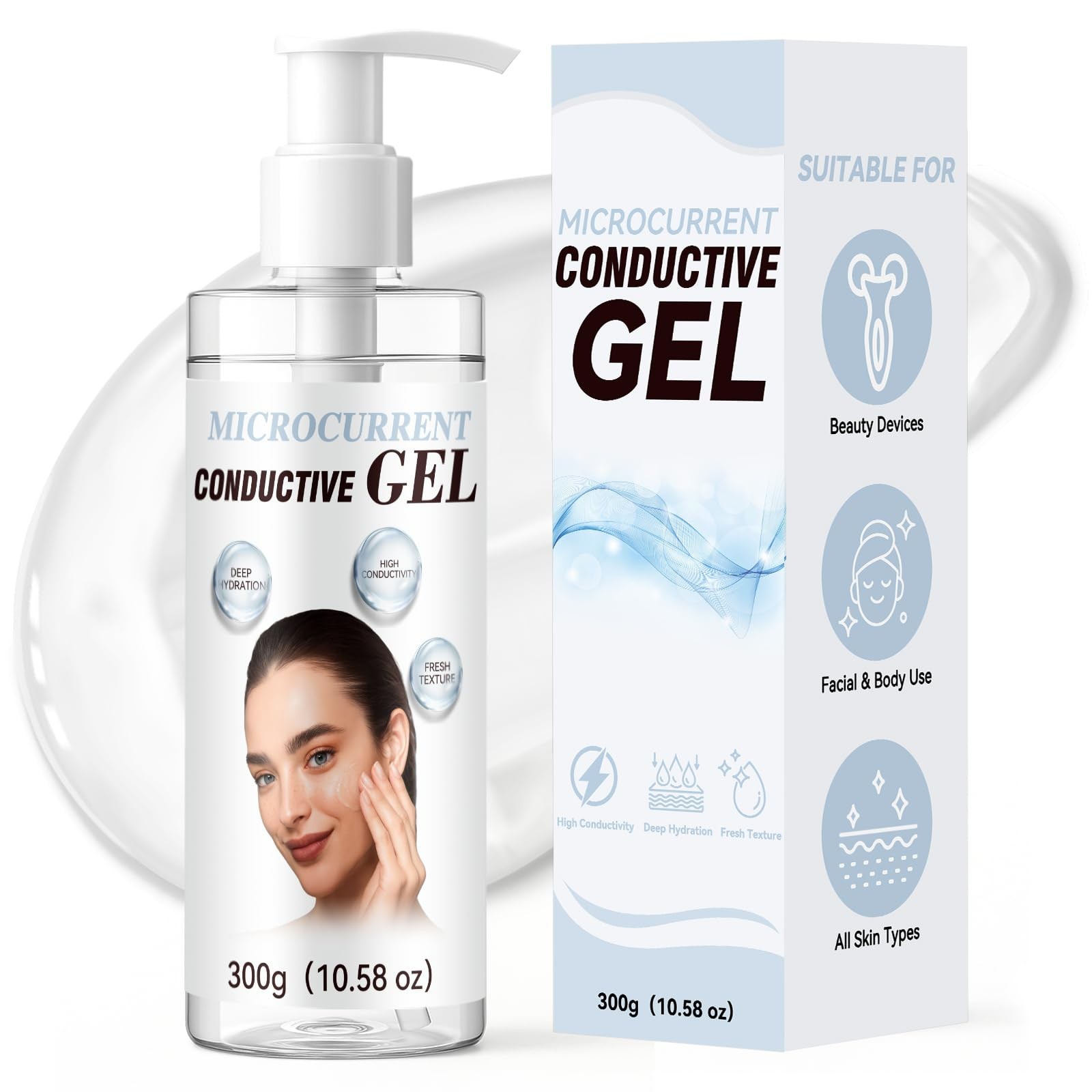 Microcurrent Conductive Gel for EMS & RF Devices - 300g Moisturizing Formula