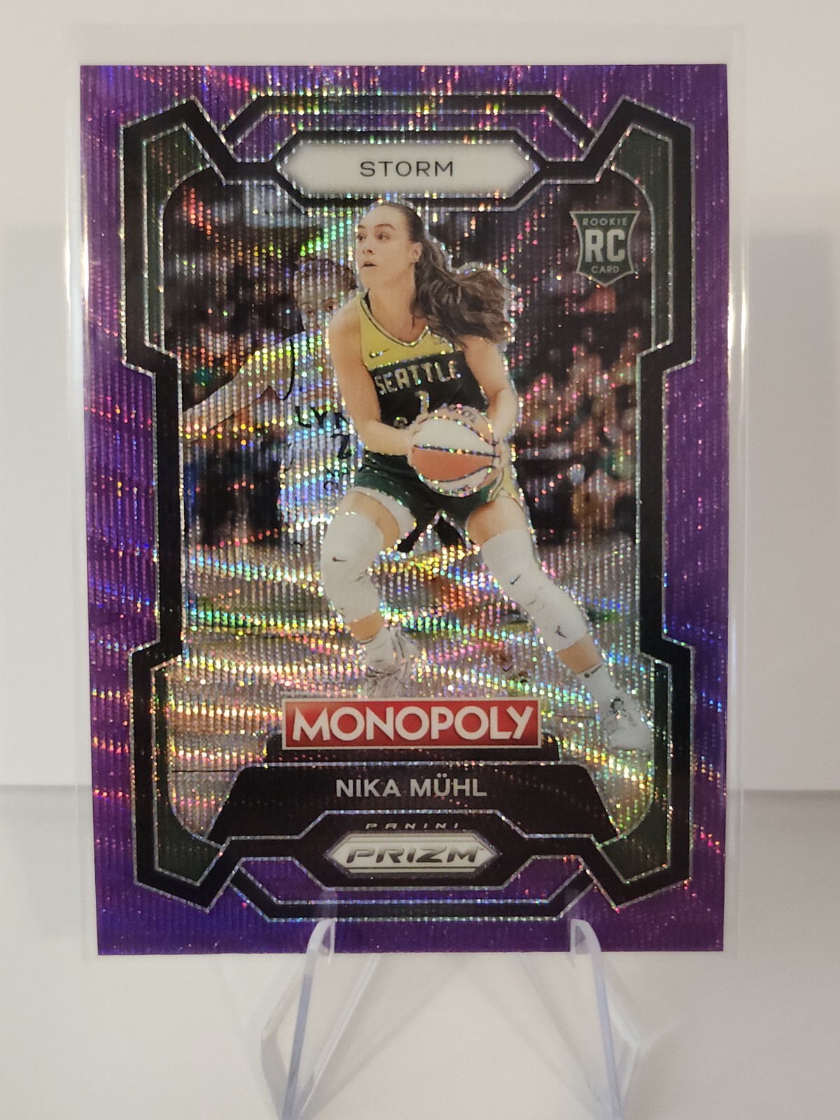 2024 Panini Prizm Monopoly WNBA Nika Muhl Purple Wave Prizm Rookie RC #4