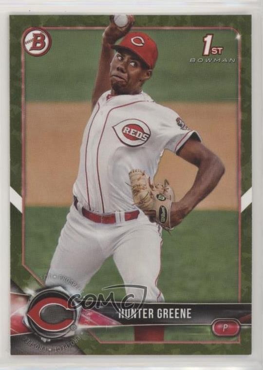 2018 Bowman Prospects Camo Hunter Greene #BP48 07i7