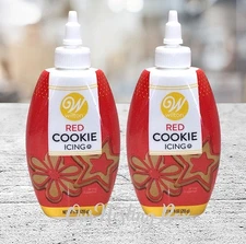 2 Wilton Red Cookie Icing Cake Decoration 9oz Each