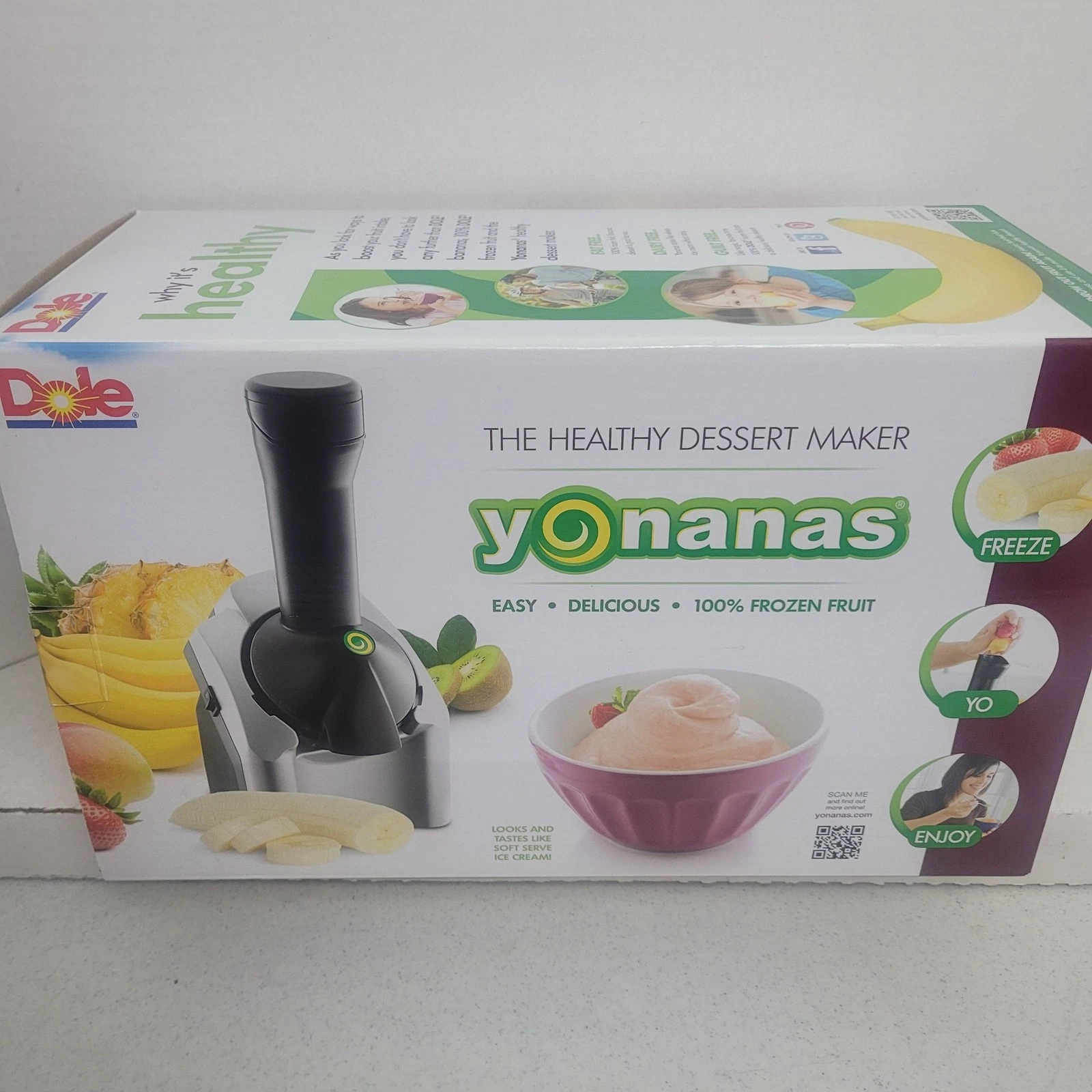 Yonanas 902 Classic Vegan Dairy-Free Frozen Fruit Soft Serve Maker - Silver