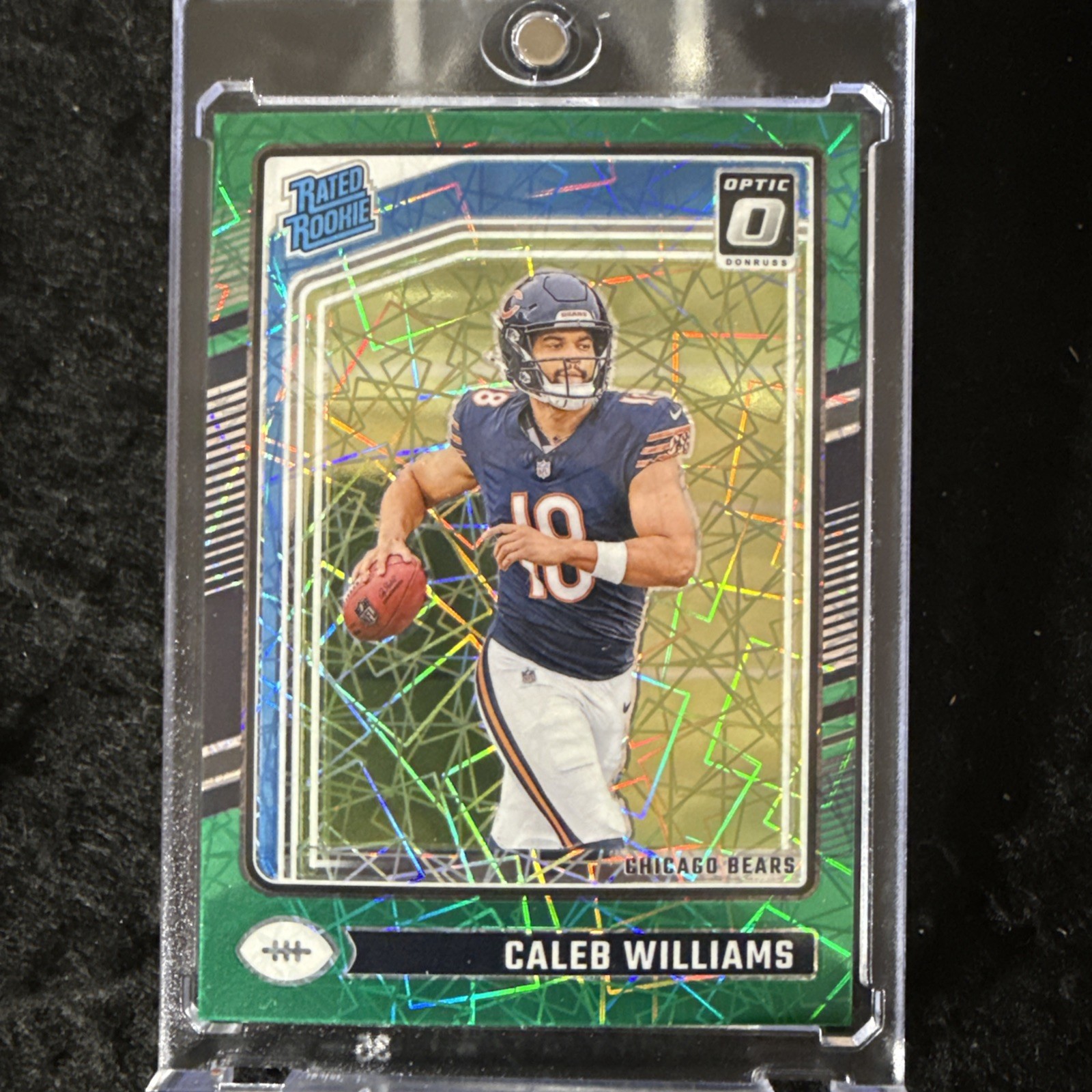 2024 Panini Optic Green Velocity Rated Rookie Caleb Williams #201 Chicago Bears