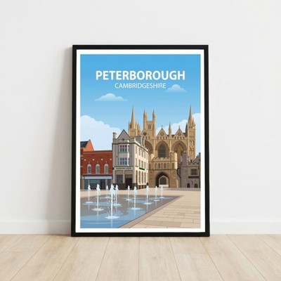 Peterborough Cambridgeshire Reise Poster Wandbild Druck Urlaub Geschenk