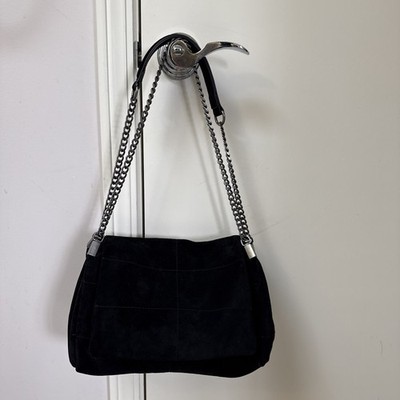 ZARA LEATHER SHOLDER BAG - BLACK - CHAIN STRAP