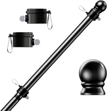 5 FT Flag Pole for Kit Tangle Free Spinning Weather Resistant Rustproof Metal Ne