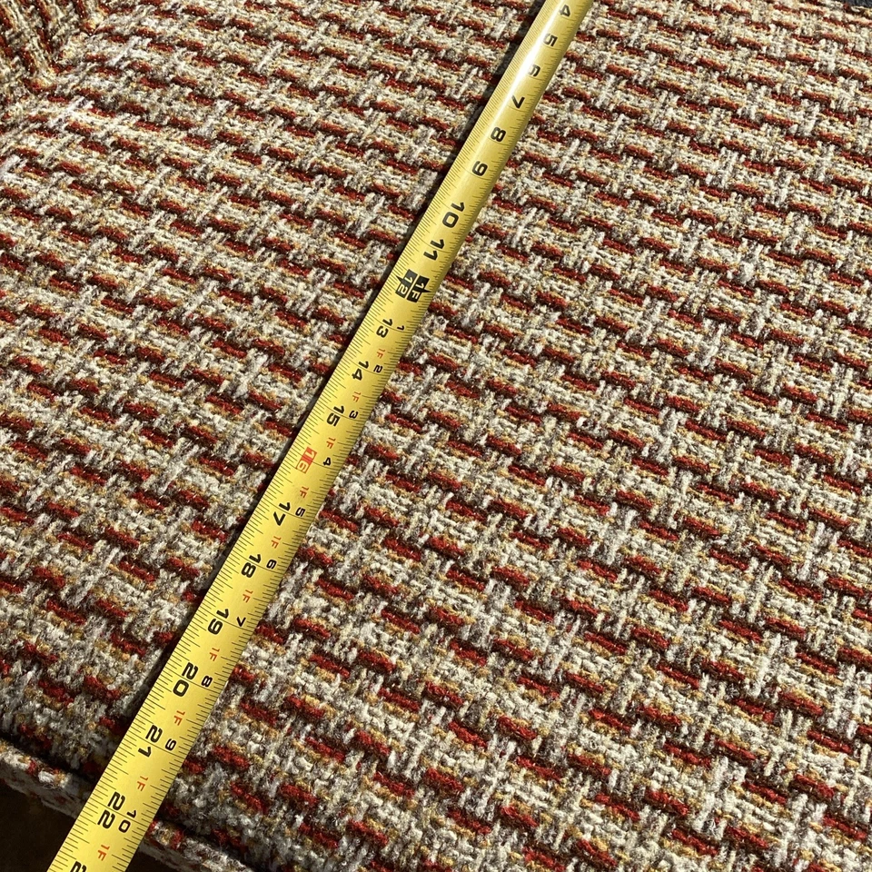 Cojín de asiento de silla MCM vintage años 60 70 *Cojín solo CHAISE patrón loco FF Foto 3 de 4