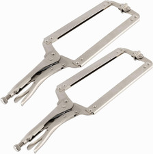2PCS 18 Inches C-Clamp Locking Pliers with Swivel Pads, Locking Clamp Pliers, We
