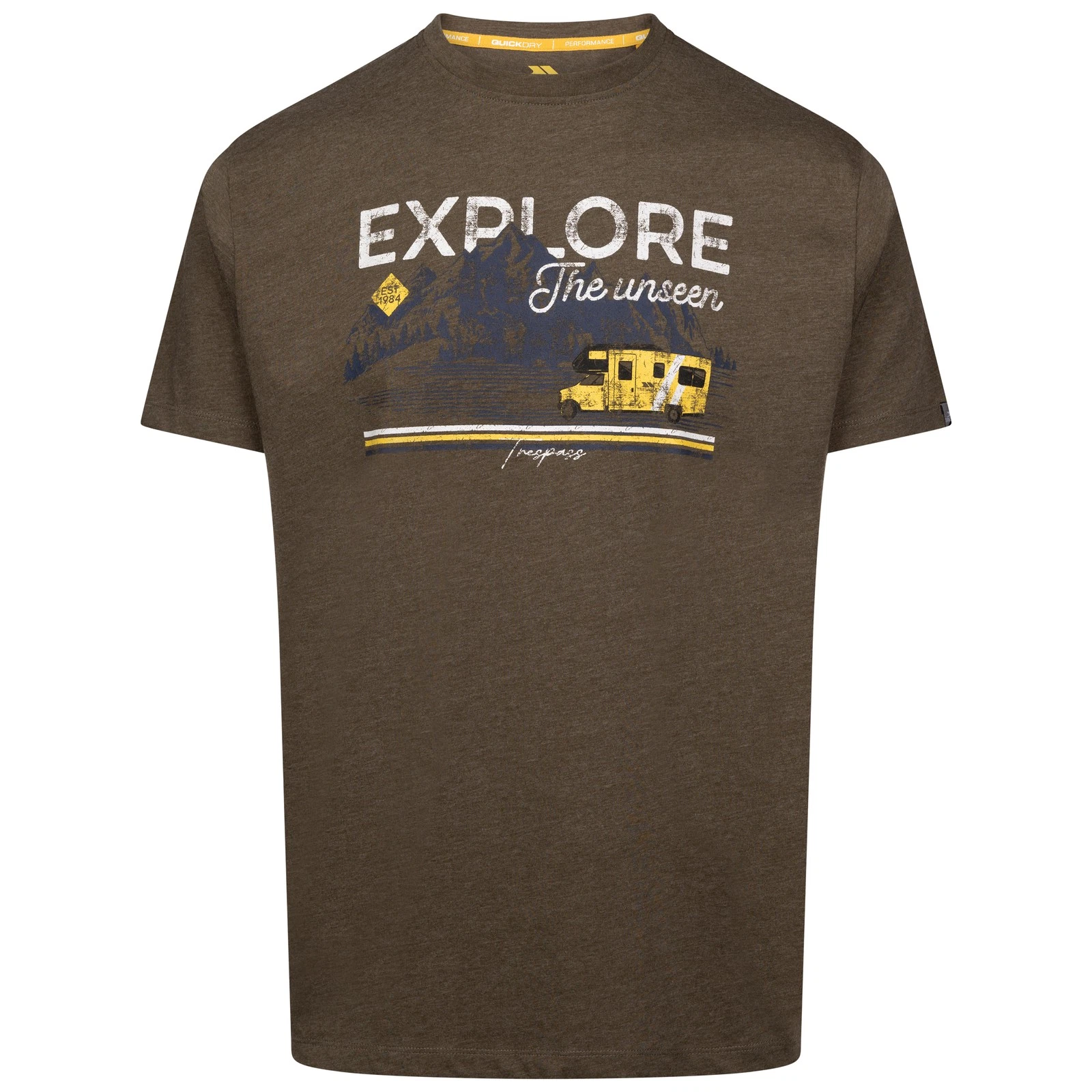 Trespass Mens Casual T-Shirt Thelon - Woven Top with Printed Detail