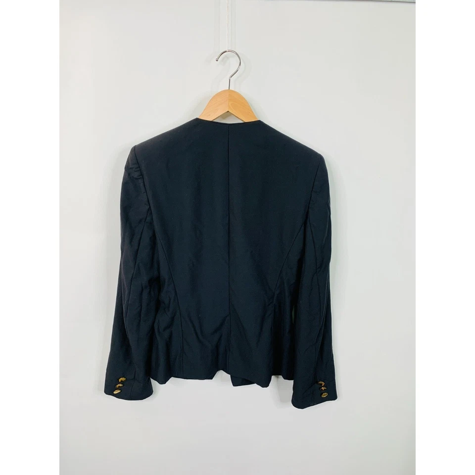 Austin Reed Womens Blazer Size UK 10 Navy Blue Gold Button Luxe Smart Jacket - Image 2 of 4