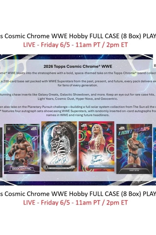 2026 Topps Cosmic Chrome WWE FULL CASE 8 Box BREAK