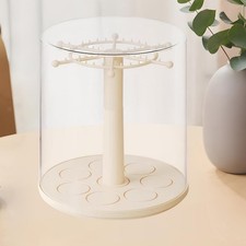 Figure Display Case Doll Storage Box Rotating Countertop Multipurpose Necklace