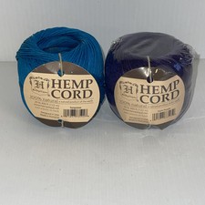 2-Hemp Cord Hemptique 100 natural String 20lbs/400ft turquiose dark purple