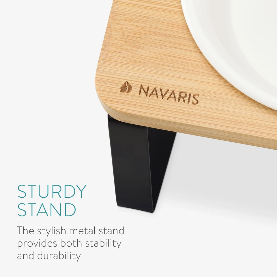 2x Fressnapf aus Keramik mit Metall Ständer Katzennapf Hundenapf Futternapf Napf - Bild 2 von 4