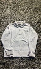 Abercrombie FitchQuarter-Zip Collared Pullover Sweatshirt White Size Small