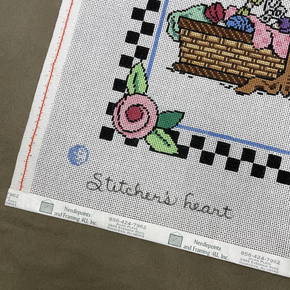 Sandra Gilmore Handpainted Needlepoint Canvas Stitchers Heart 16x20" 18 Mesh - Image 2 of 4