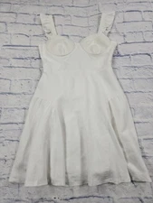 C Luce WOMENS SIZE M Fit Flare Dress Linen Blend Lined 