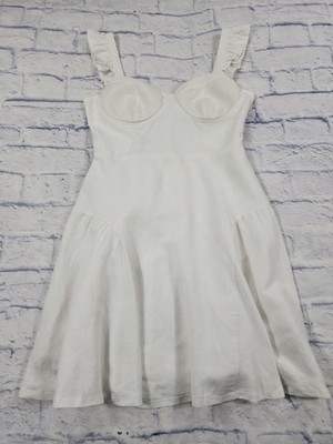 C Luce WOMENS SIZE M Fit Flare Dress Linen Blend Lined 