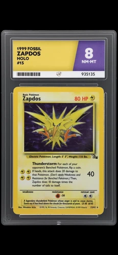 Pokemon - Zapdos - Holo - 15/62 - Fossil - Ace 8