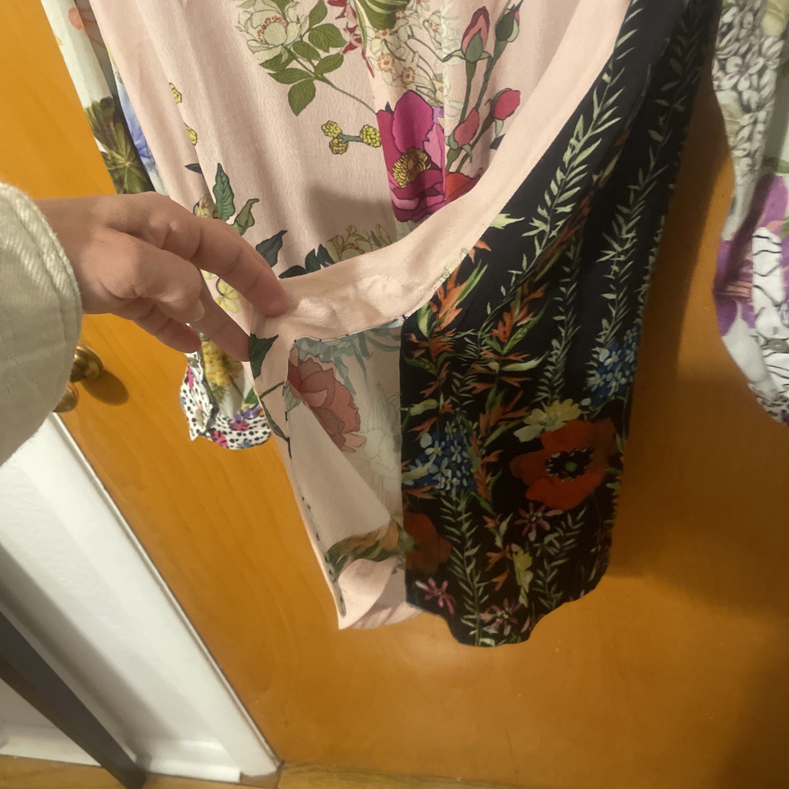 John Mark Floral Patchwork Button Up Top Oversize… - image 5