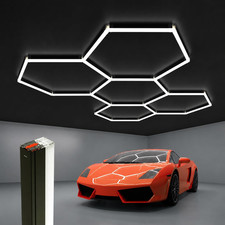 Black Hexagon Garage Lights 5 Hex, 6500K 20160 LM Super Bright Honeycomb LED Gar